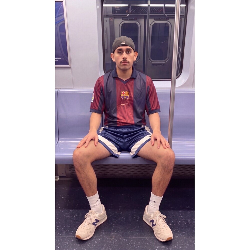 Nike 90s Vintage America Satin Nylon Glanz Soccer Shorts Navy Blue White Medium